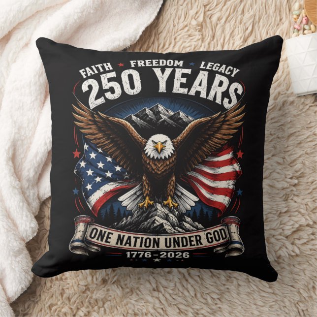 250 Years One Nation Under God Eagle Cushion (Blanket)