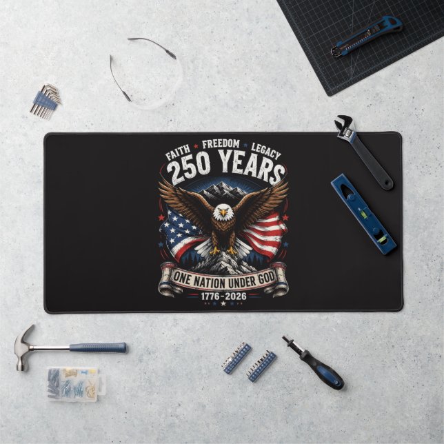 250 Years One Nation Under God Eagle Desk Mat (Workstation)