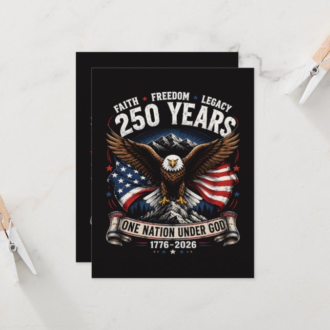 250 Years One Nation Under God Eagle Invitation (Front/Back In Situ)