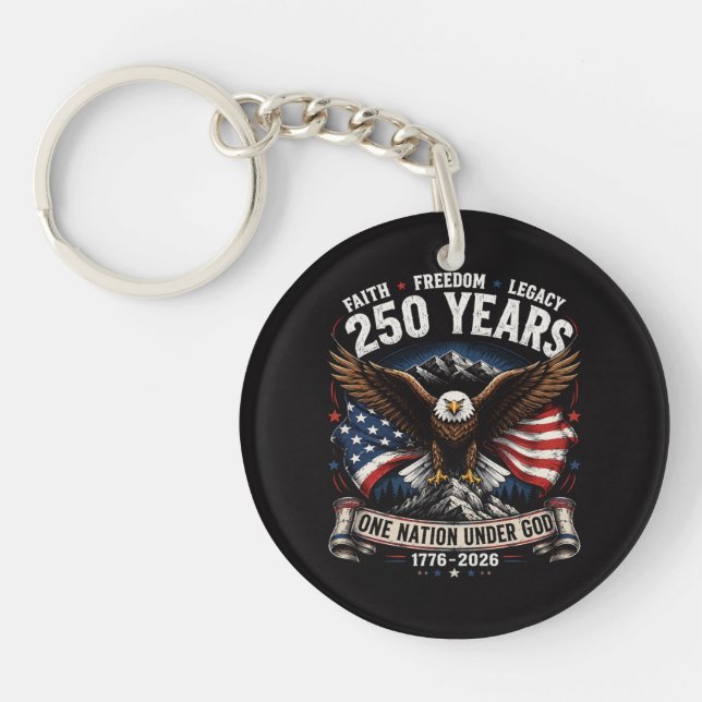 250 Years One Nation Under God Eagle Key Ring (Front)