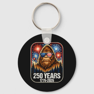 250 Years Patriotic Bigfoot 1776-2026 250th Key Ring