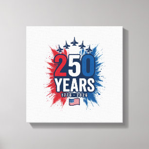 250 Years Patriotic Jets Anniversary Vector Design Canvas Print