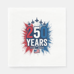 250 Years Patriotic Jets Anniversary Vector Design Napkin