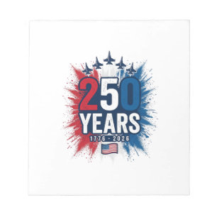 250 Years Patriotic Jets Anniversary Vector Design Notepad