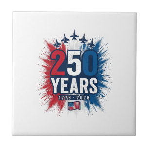 250 Years Patriotic Jets Anniversary Vector Design Tile