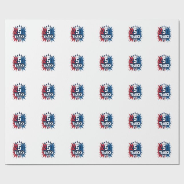 250 Years Patriotic Jets Anniversary Vector Design Wrapping Paper (Flat)
