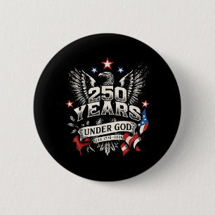 250 Years Patriotic Pride Eagle 1776-2026 - USA 6 Cm Round Badge
