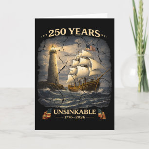 250 Years Patriotic Tall Ship 1776-2026 250th Birt Card