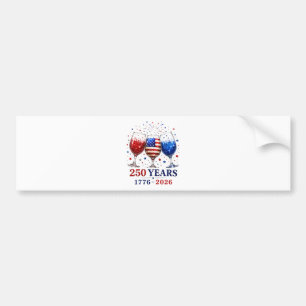 250 Years Patriotic Wine Glass Celebration Bumper Sticker