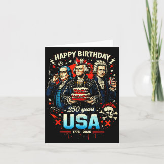 250 Years Punk Rock USA Founding Fathers 1776 4th Card