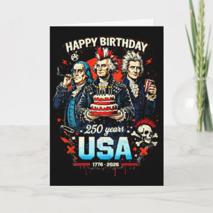 250 Years Punk Rock Usa Founding Fathers 1776 4th Card