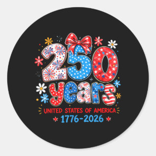 250 Years United States of America Independence Classic Round Sticker