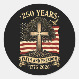 250 Years USA 1776-2026 250th Birthday America 4th Classic Round Sticker