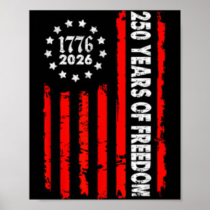 250 Years USA 1776-2026 250th Birthday America 4th Poster