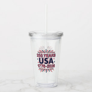 250 Years USA 1776–2026 Semiquincentennial Acrylic Tumbler