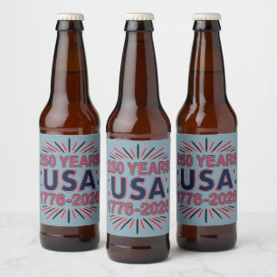 250 Years USA 1776–2026 Semiquincentennial Beer Bottle Label