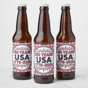 250 Years USA 1776–2026 Semiquincentennial Beer Bottle Label