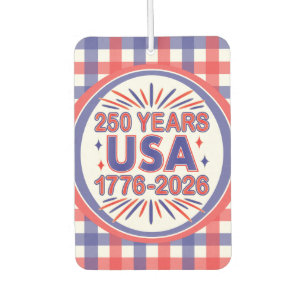 250 Years USA 1776–2026 Semiquincentennial Car Air Freshener
