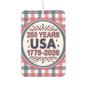 250 Years USA 1776–2026 Semiquincentennial Car Air Freshener