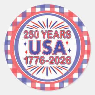 250 Years USA 1776–2026 Semiquincentennial Classic Round Sticker