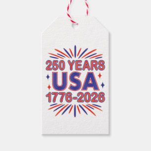 250 Years USA   1776–2026 Semiquincentennial Gift Tags