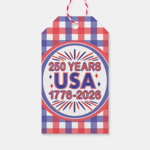 250 Years USA   1776–2026 Semiquincentennial Gift Tags