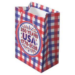 250 Years USA   1776–2026 Semiquincentennial Medium Gift Bag