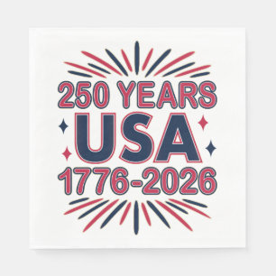 250 Years USA   1776–2026 Semiquincentennial Napkin