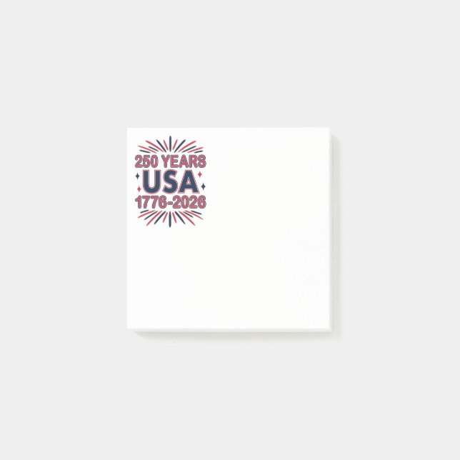 250 Years USA | 1776–2026 Semiquincentennial Post-it Notes (Front)