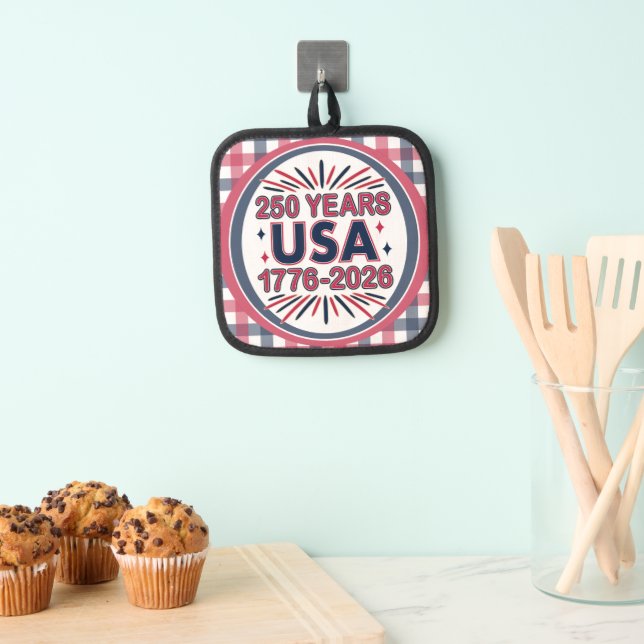 250 Years USA | 1776–2026 Semiquincentennial Pot Holder (Insitu(Hanging))