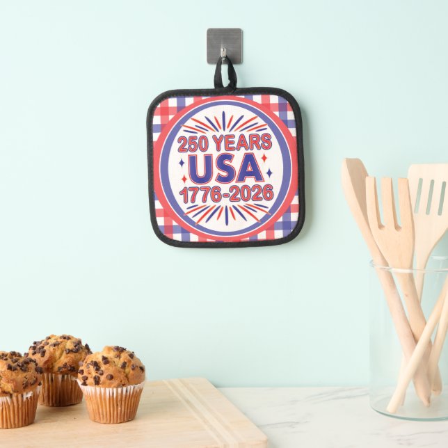 250 Years USA | 1776–2026 Semiquincentennial Pot Holder (Insitu(Hanging))