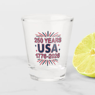 250 Years USA 1776–2026 Semiquincentennial Shot Glass