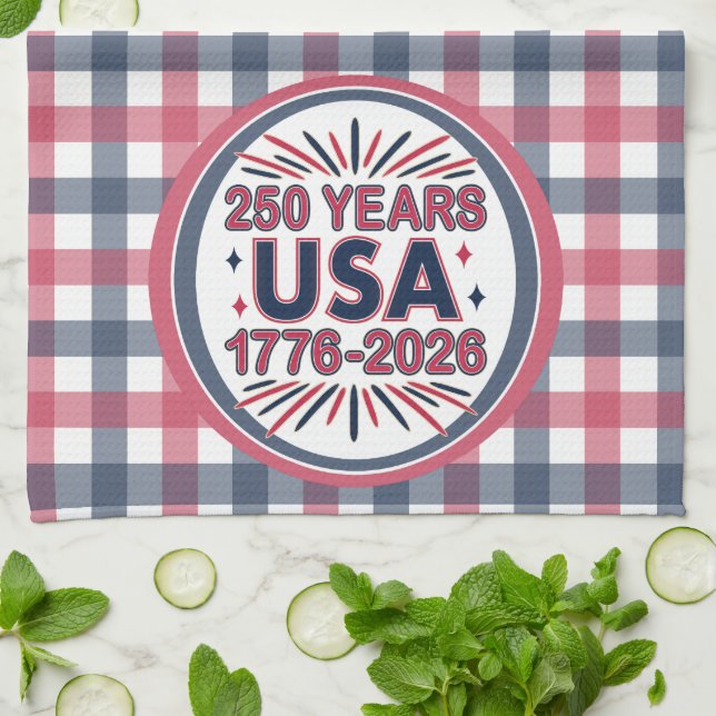 250 Years USA | 1776–2026 Semiquincentennial Tea Towel (Folded)