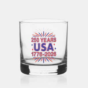 250 Years USA 1776–2026 Semiquincentennial Whiskey Glass