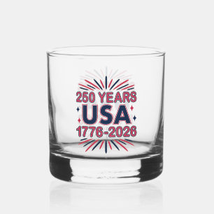250 Years USA 1776–2026 Semiquincentennial Whiskey Glass