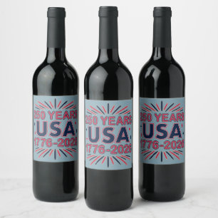 250 Years USA 1776–2026 Semiquincentennial Wine Label