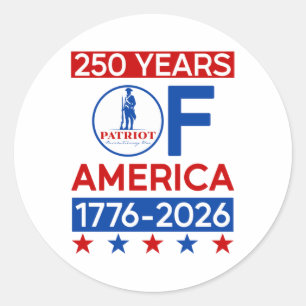 250 Years Usa American Revolution Semiquincentenni Classic Round Sticker