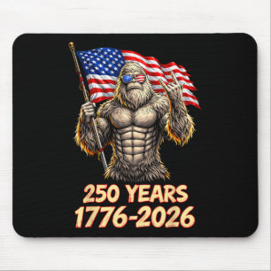250 Years Usa Anniversary Bigfoot 4th Of July Amer Mouse Pad