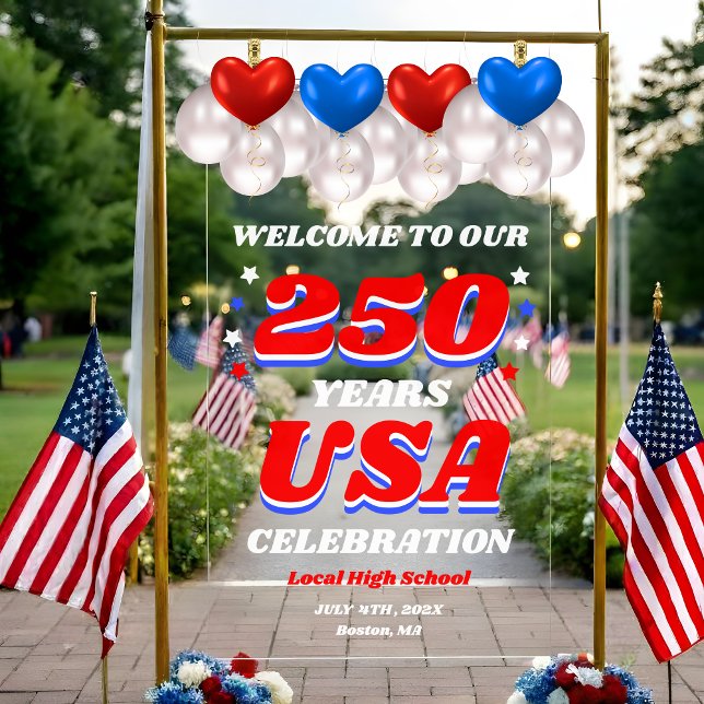 250 Years USA Commemorative Welcome Acrylic Sign (Creator Uploaded)