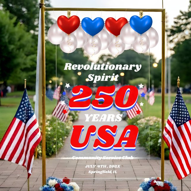 250 Years USA Custom Event Acrylic Sign (Creator Uploaded)