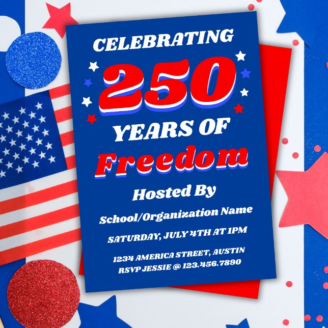 250 Years USA Editable Personalised Patriotic Invitation (Creator Uploaded)