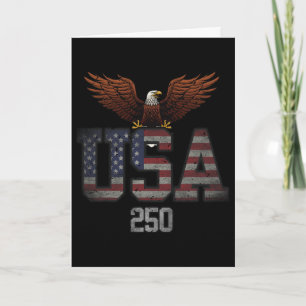 250 Years Usa Flag Eagle 250th Birthday 4th Of Jul Card