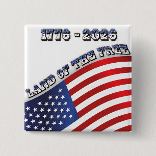 250 Years USA  Freedom 1776-2026 Patriotic 15 Cm Square Badge