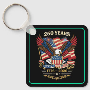 250 Years USA Patriotic Eagle Design Key Ring