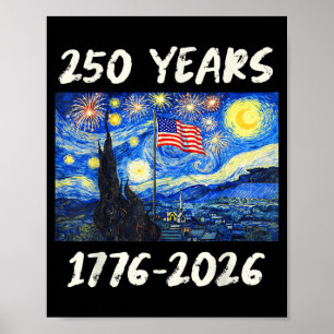 250 Years Van Gogh Starry Night 250th Anniversary Poster