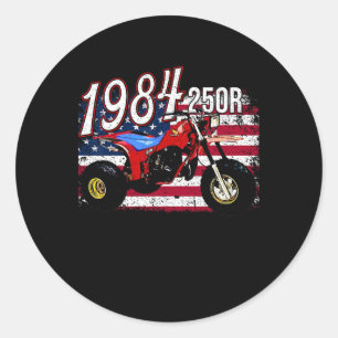250r Atc 1984 84 4th Of July American  Classic Round Sticker