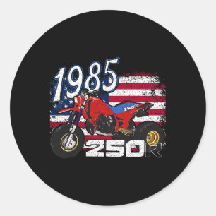 250r Atc 1985 85 4th Of July American  Classic Round Sticker