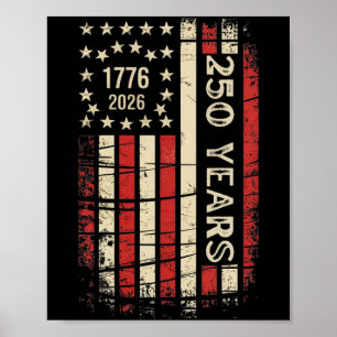 250th Aamerica Anniversary Birthday Poster