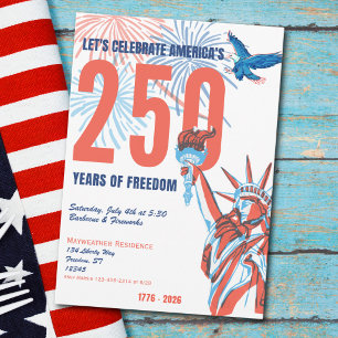 250th America Anniversary Retro Statue Of Liberty Invitation