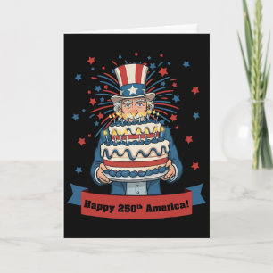 250th America Birthday Uncle Sam 250 Usa Years 177 Card